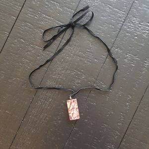 Morano Glas Pendant Velvet Tie Necklace